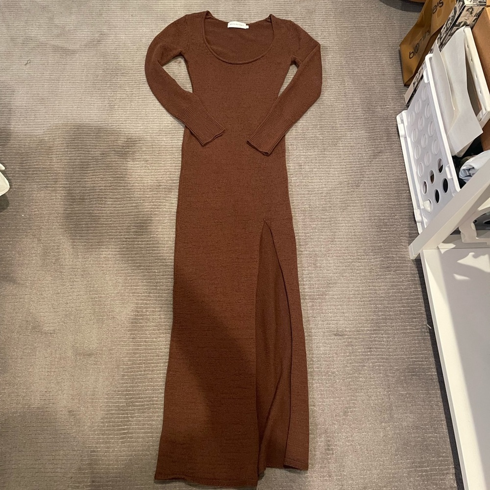 Asta Resort Brown Knit maxi dress